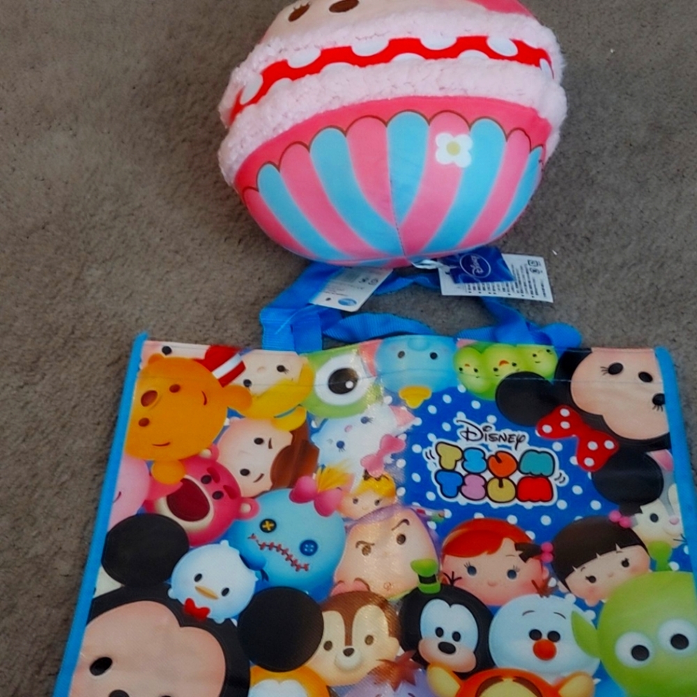 Disney plush tote and playing cards